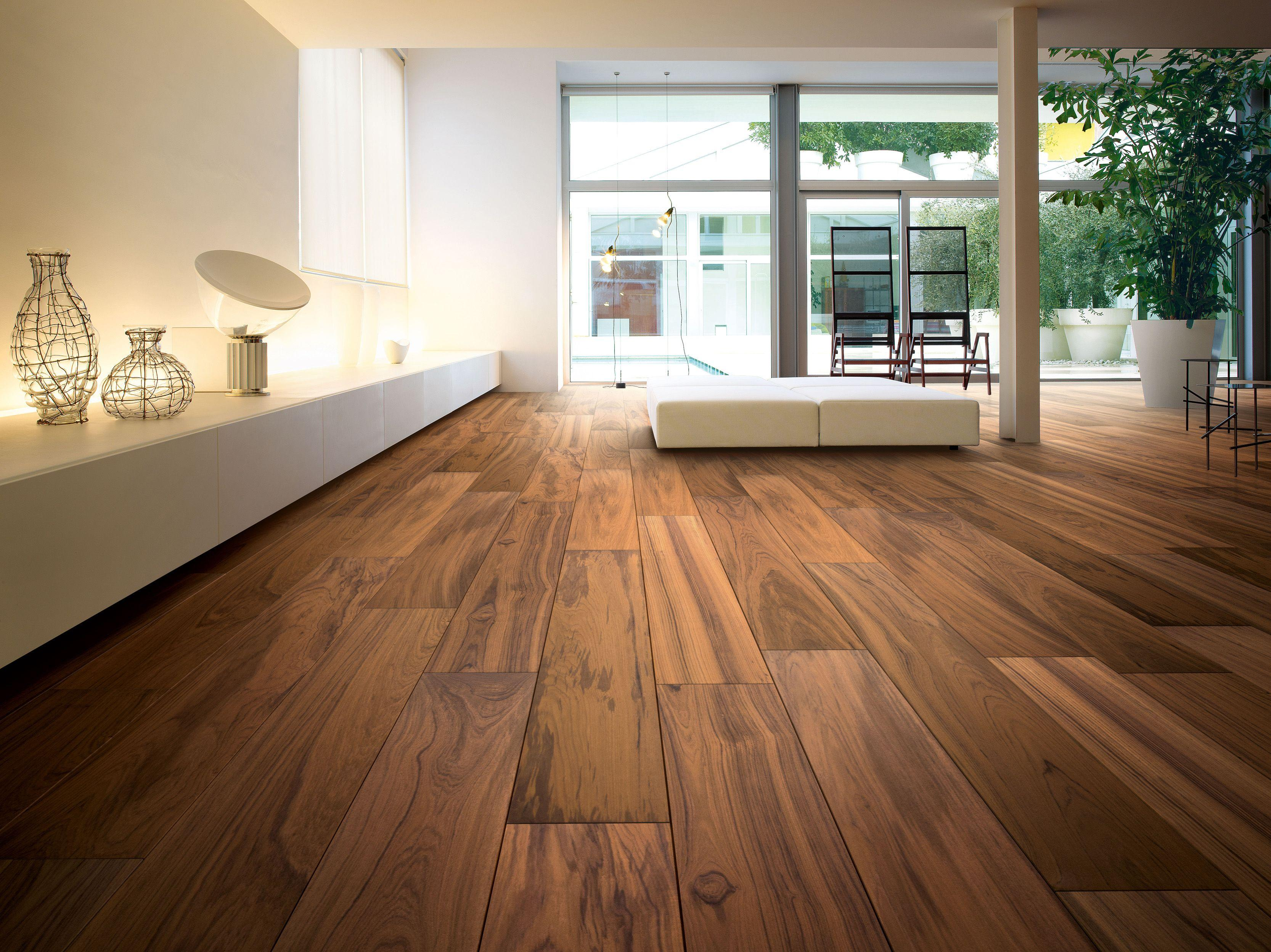 Wide-plank oak flooring in a sunlit room