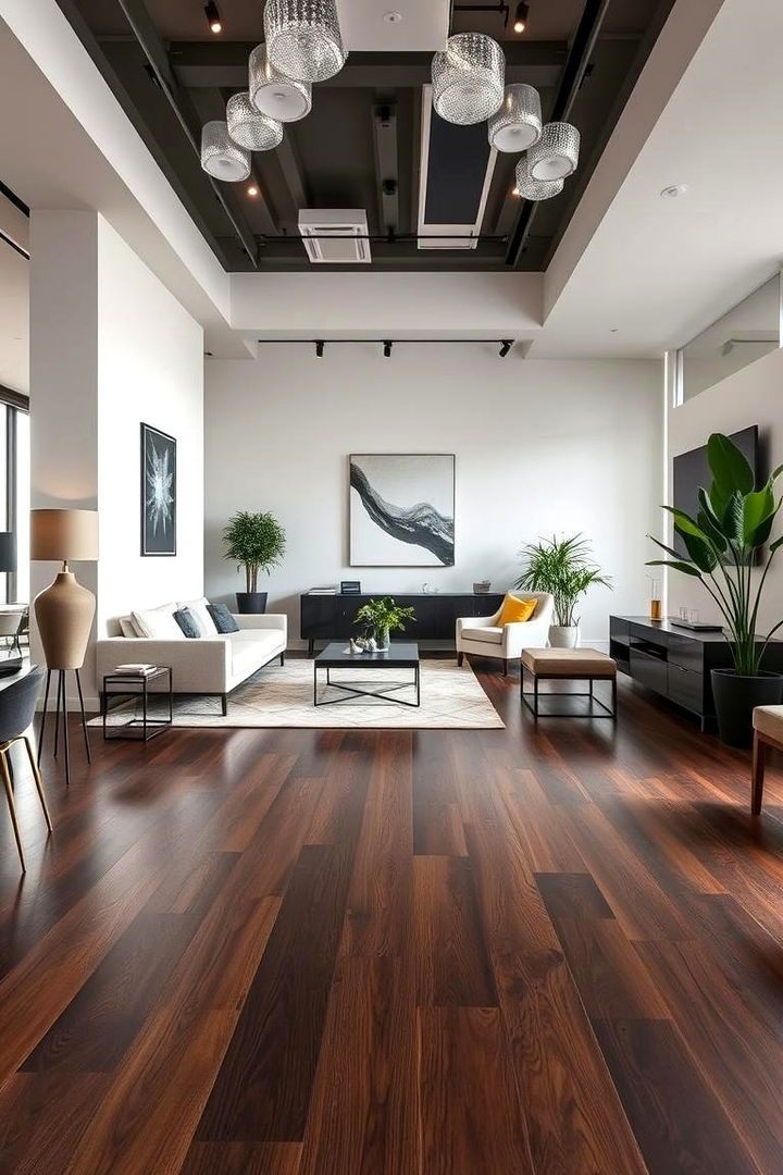 Wide-plank oak flooring